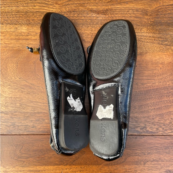 Michael Kors Amber Boat Shoe Black Patent Leather Loafers Driving Moc Womens 8 - Picture 11 of 14
